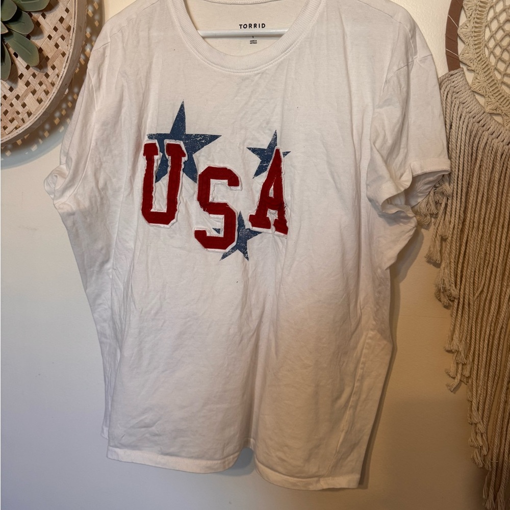 Torrid White Relaxed Fit Tee